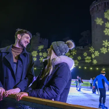 Ice Rink at Christmas at the Castle at Warwick Castle