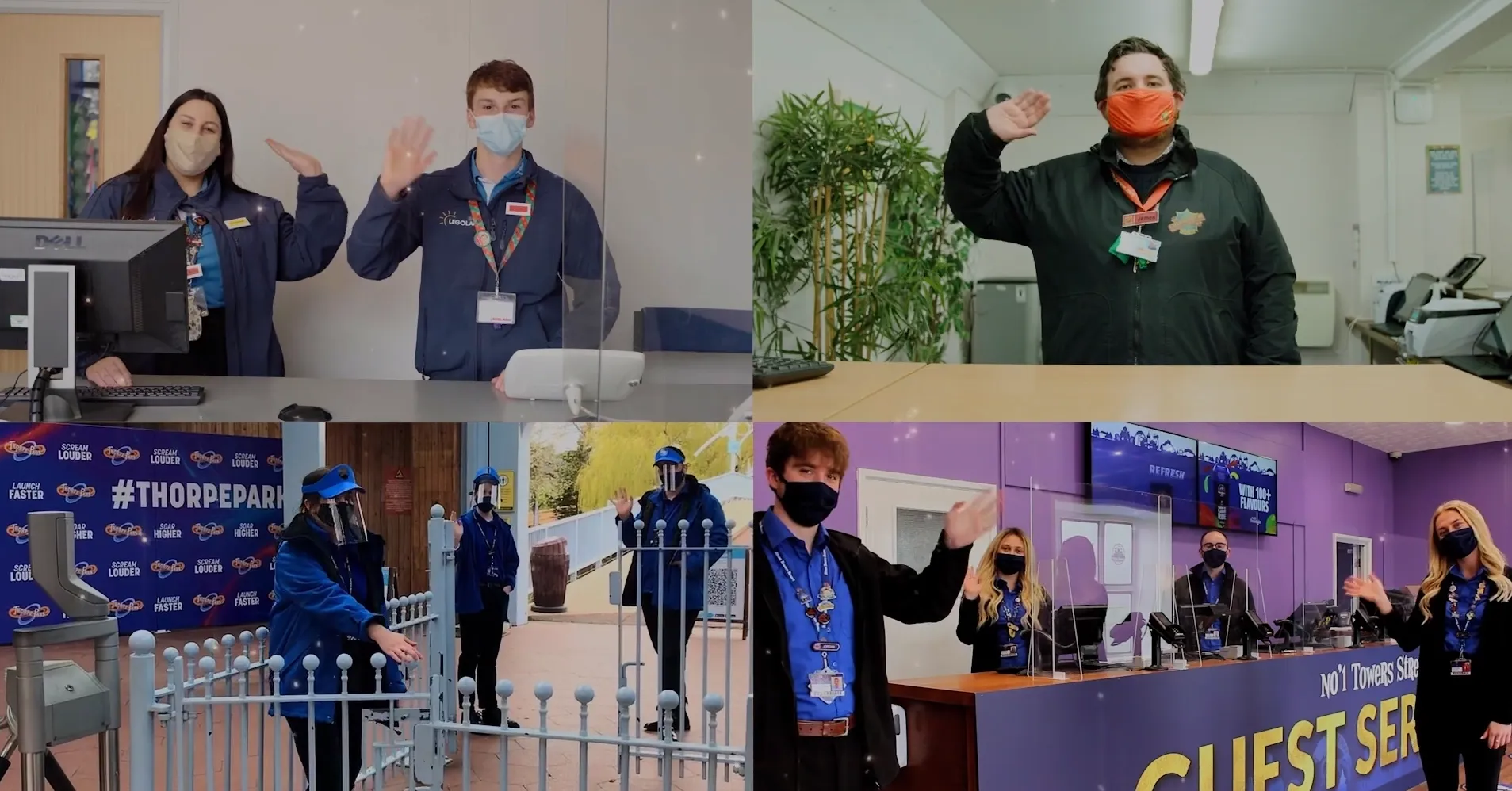 Staff Members Waving at Merlin Attractions
